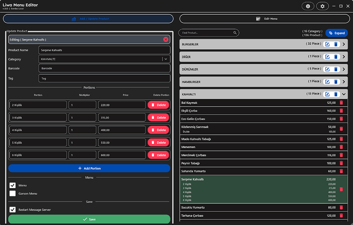 SambaPOS Menu Editor3