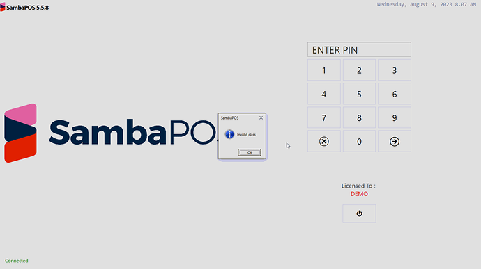 SambaPOS Invalid Class