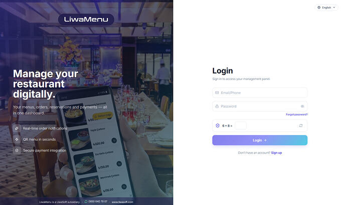 LiwaMenu Login